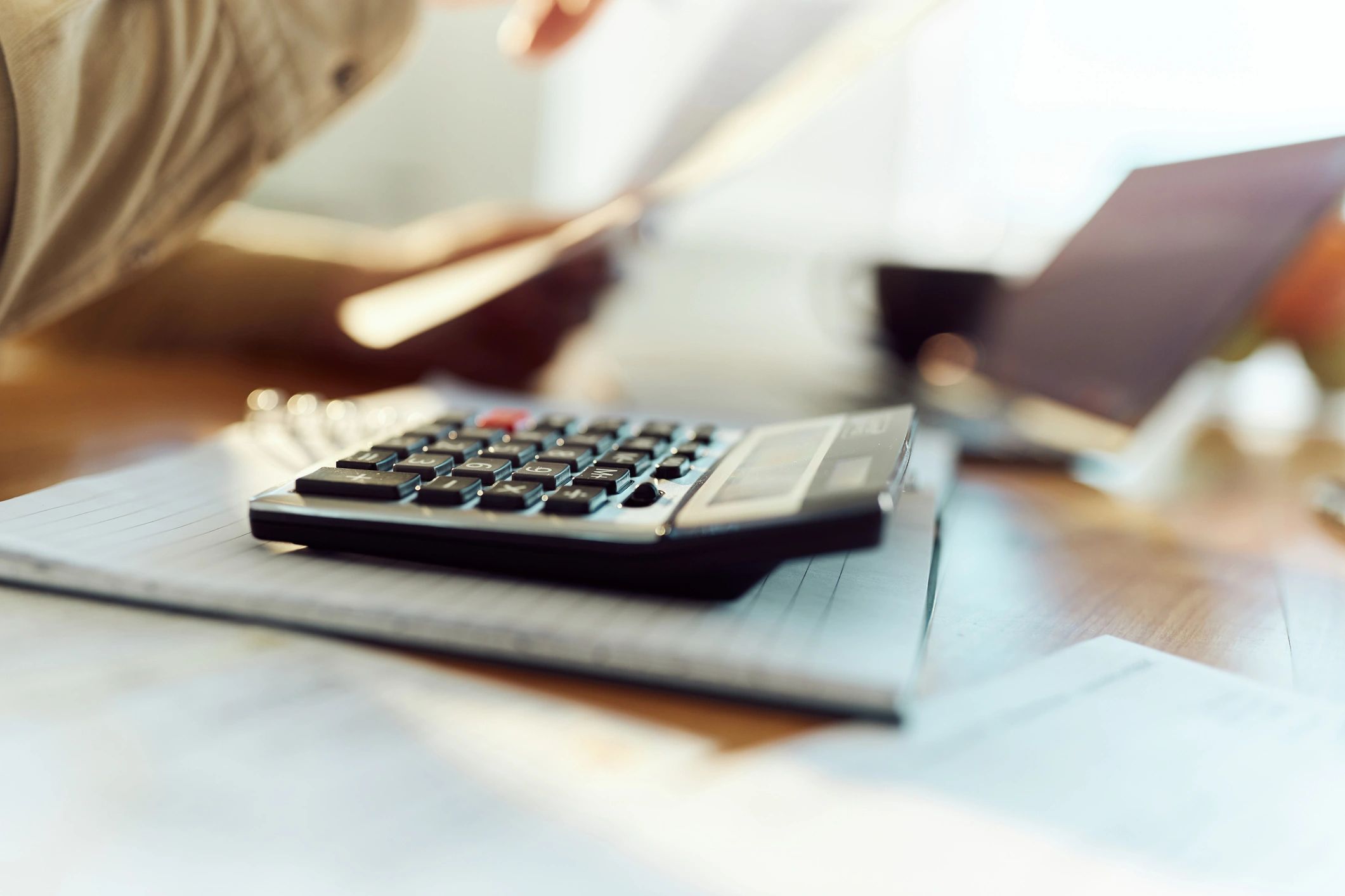 Calculator on a notepad