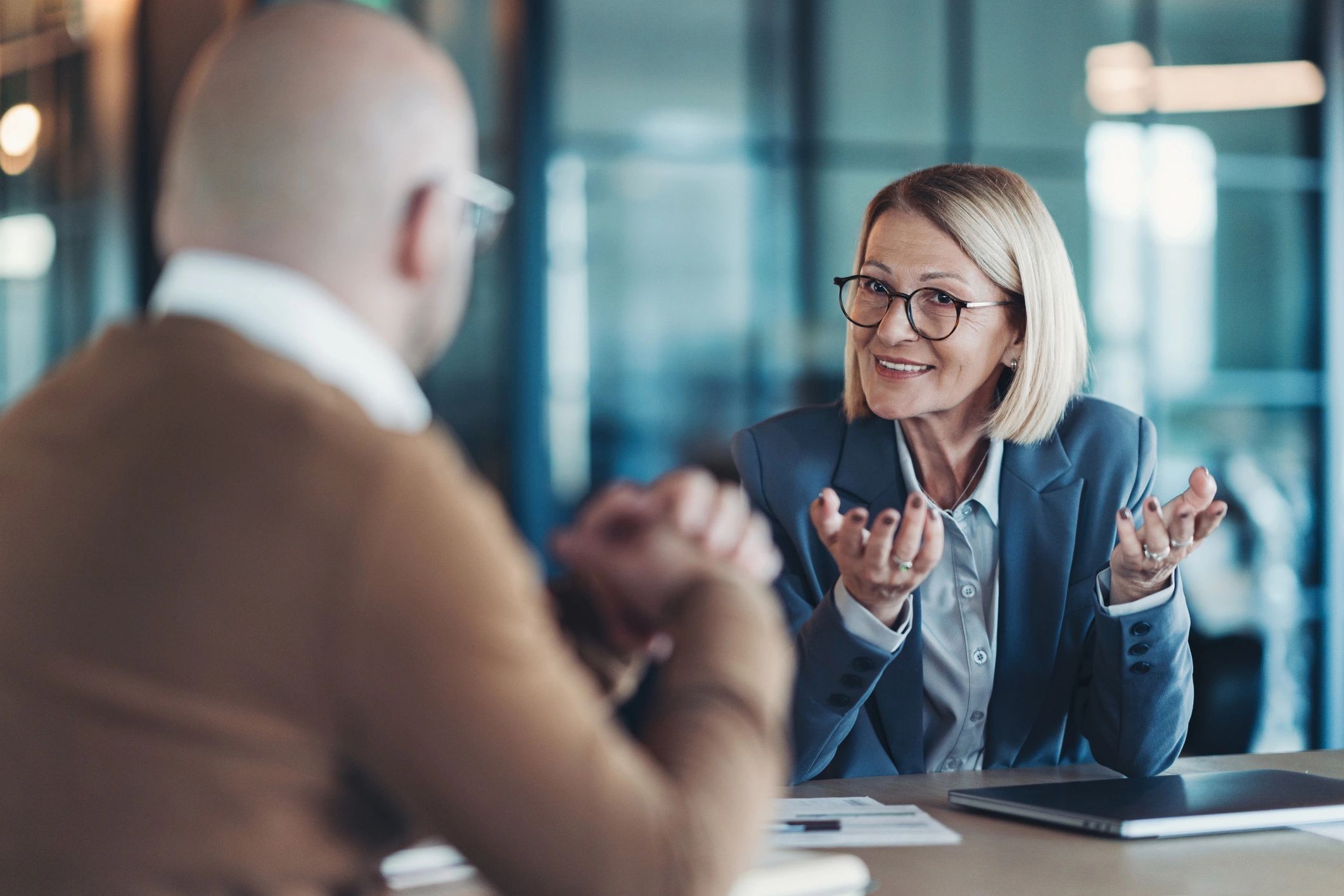 Client consultation in an office meeting