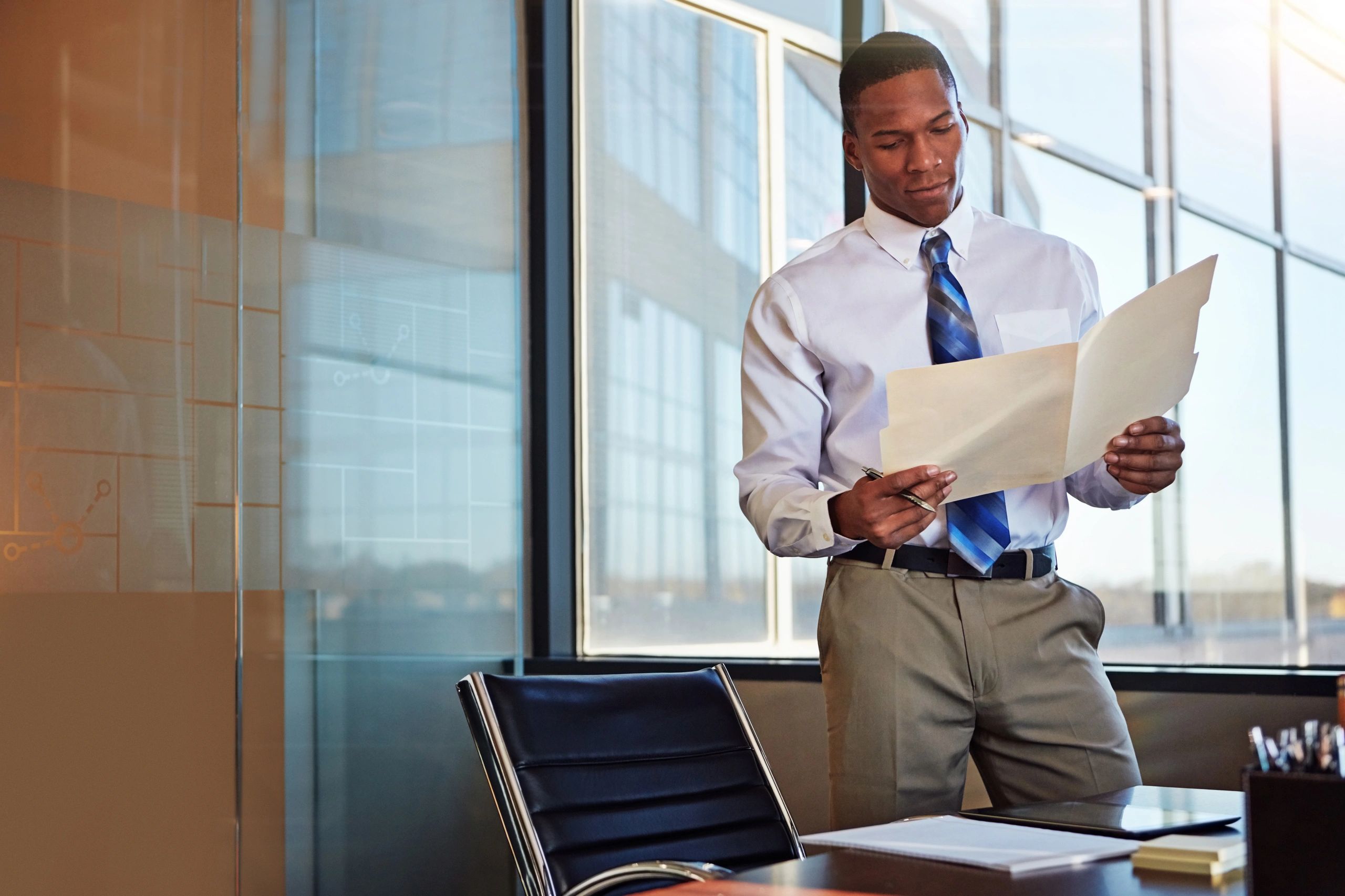 Lawyer standing in an office